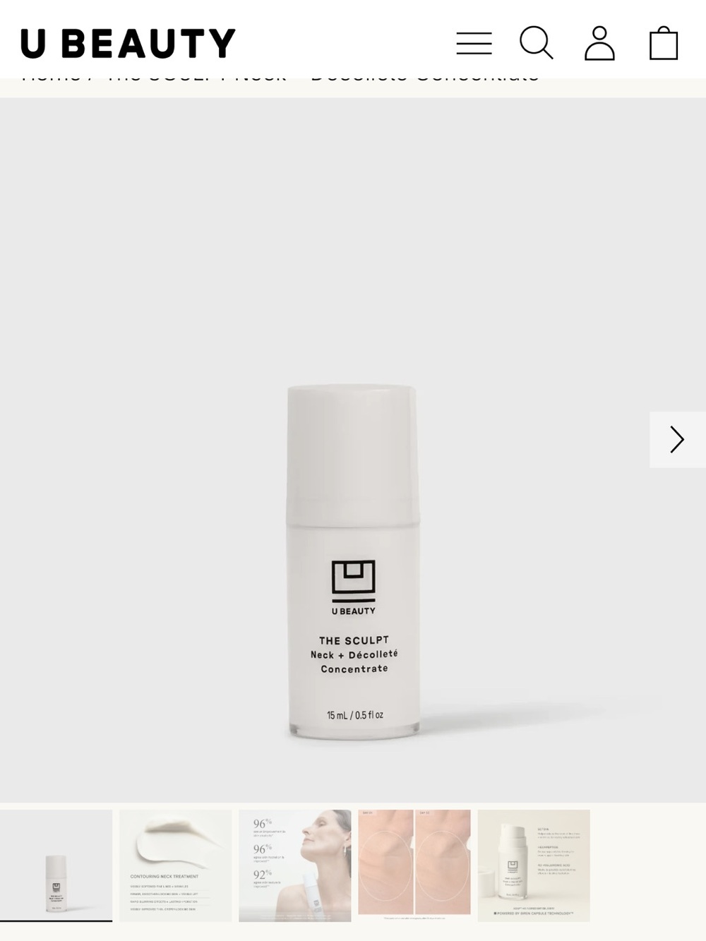 BNIB U Beauty The SCULPT Neck + Décolleté Concentrate